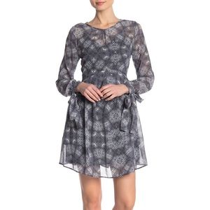 Sam Edelman peplum tie sleeve sheer mini dress